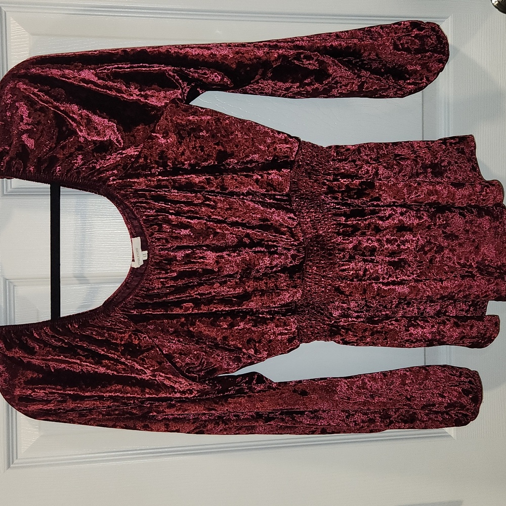 Maurices Velvet Wine Blouse - Picture 2 of 7